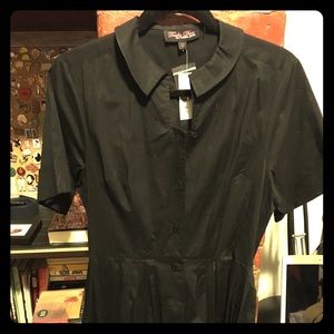 Trashy Diva black stretch cotton shirtwaist dress